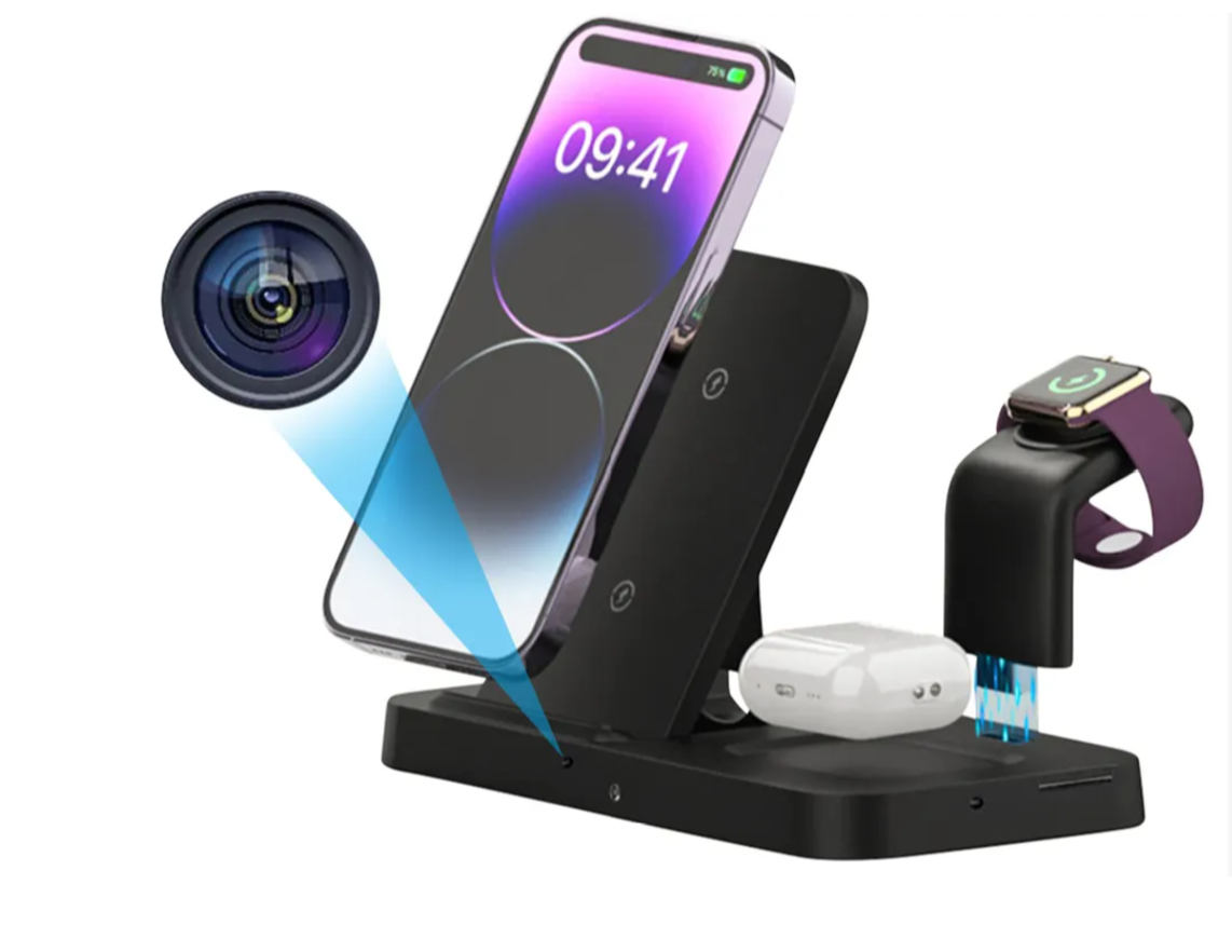 תחנת עגינה משולבת מצלמה נסתרת לבית ולמשרד 