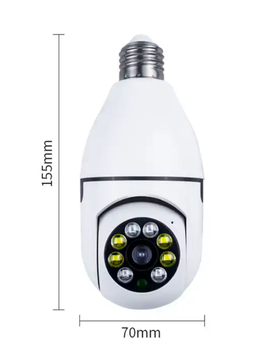 מצלמת אבטחה מסתובבת 360 מעלות, מתחברת כמנורה ונשלתת באמצעות אפליקציה חכמה