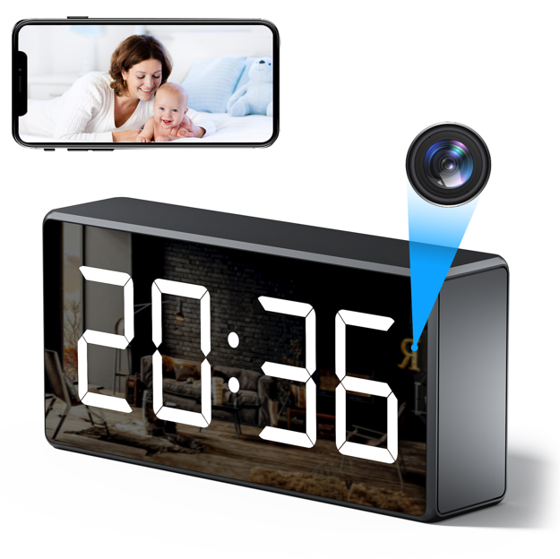 שעון שולחני חכם עם מצלמה נסתרת WIFI